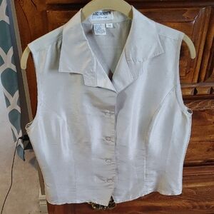 Women's Vintage 100% Silk Sleveless Blouse Size 10